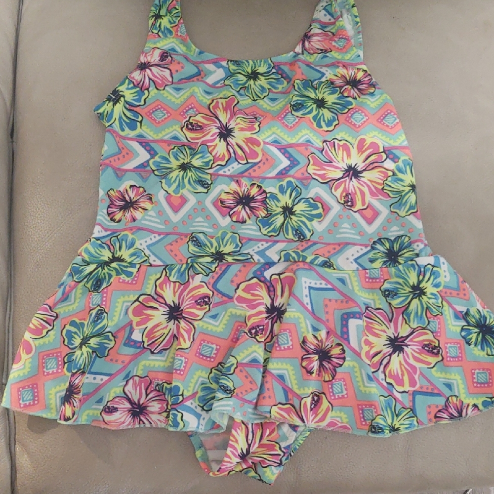 SOLD Girl's Floral Patterned Swim Dress NWOT
